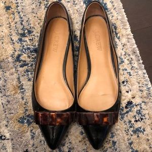 JCrew Patent Vegan Leather Bow Flats